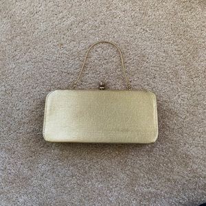 Vintage Gold Glitter Rulo Clutch